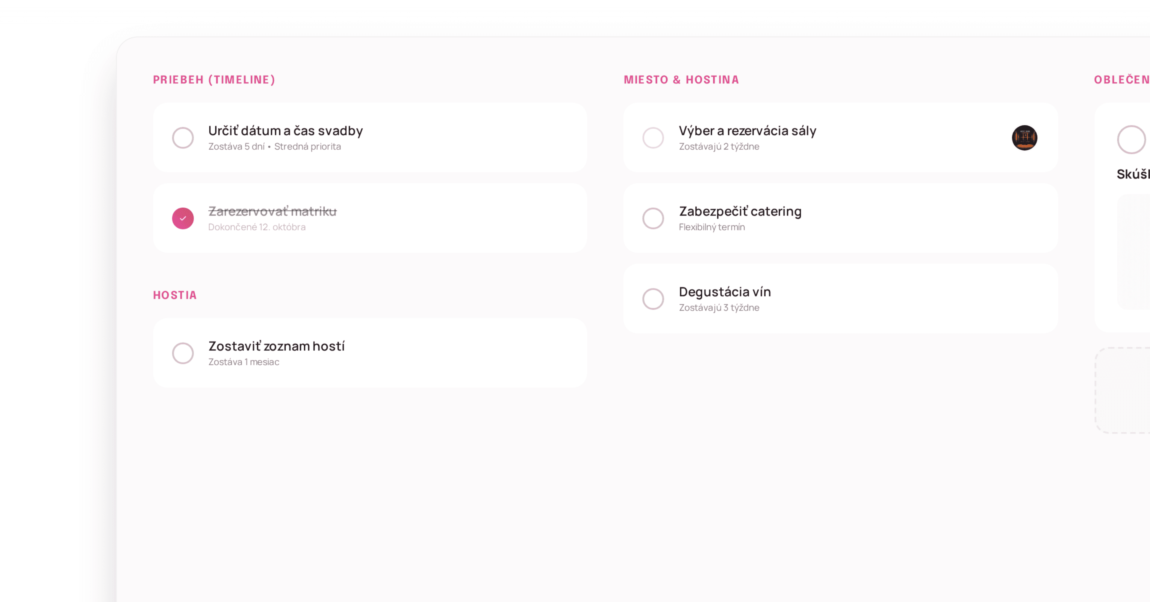 Plánovač svadobných úloh