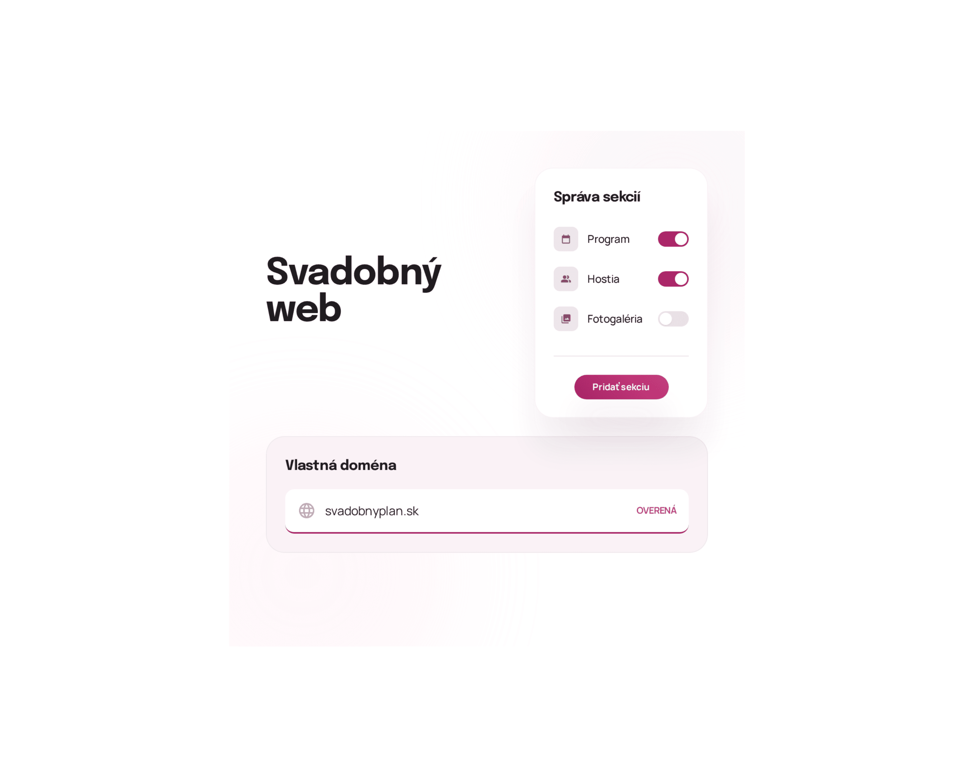Svadobný web pre hostí
